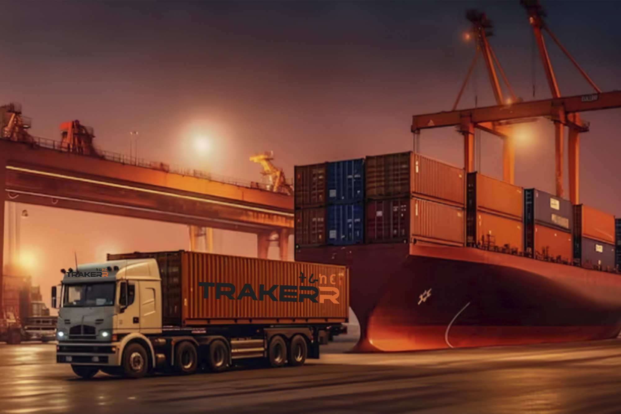 Side view of logistics truck